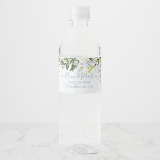 Étiquette Pour Bouteilles D'eau PixDezines aquarelle Eucalyptus Gommier Bleu Maria