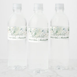 Étiquette Pour Bouteilles D'eau PixDezines Aquarelle Rusttique Verdure Eucalyptus