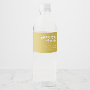 Étiquette Pour Bouteilles D'eau Plage Retro Étiquette de bouteille d'eau or