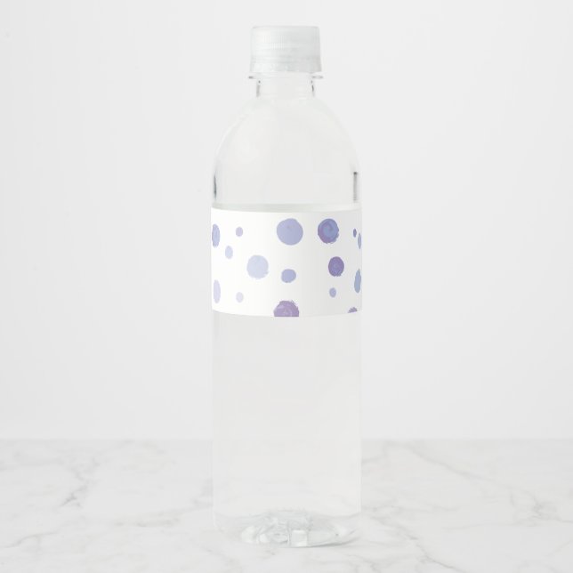 Étiquette Pour Bouteilles D'eau pois peint à la main (Devant)