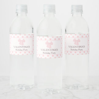 Étiquette Pour Bouteilles D'eau Pôle arc rose point fête d'anniversaire