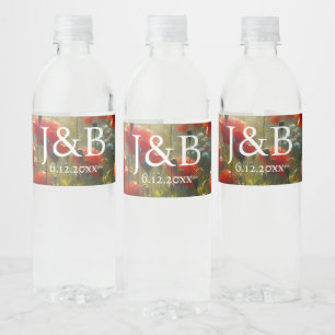 Étiquette Pour Bouteilles D'eau Poppies rouges Floral Mariage Personnalisé