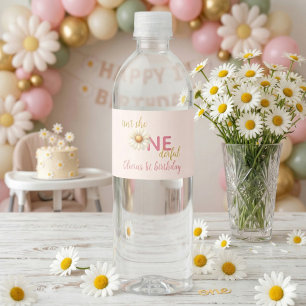Étiquette Pour Bouteilles D'eau Premier Anniversaire de Daisy - N'est-elle pas Mer