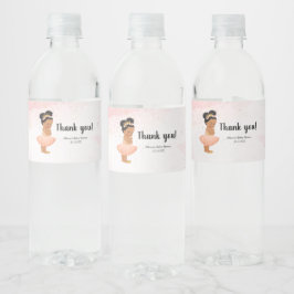 Étiquette Pour Bouteilles D'eau princesse rose en or