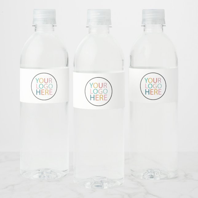 Étiquette Pour Bouteilles D'eau Professionnel Personnalisé Logo Entreprise Blanc (Bouteilles)