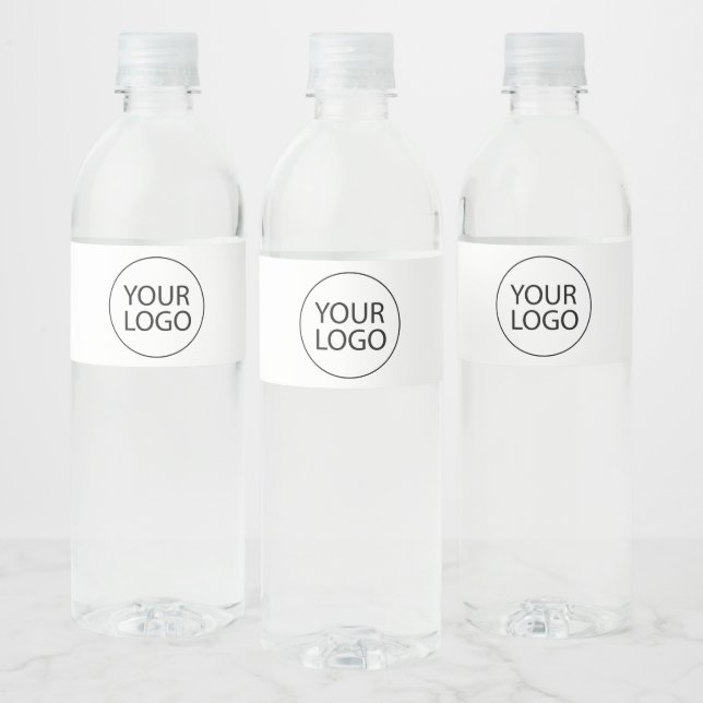 Étiquette Pour Bouteilles D'eau Professionnel Personnalisé Logo Entreprise Blanc (Bouteilles)