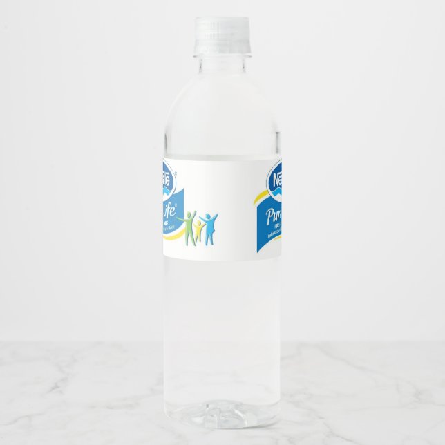 Étiquette Pour Bouteilles D'eau purelife au nid (Devant)