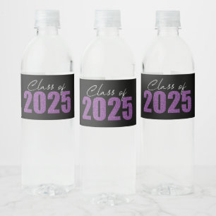 Étiquette Pour Bouteilles D'eau Purple Glitter Classe de 2025