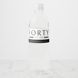 Étiquette Pour Bouteilles D'eau Quarante ans 40e fête d'anniversaire