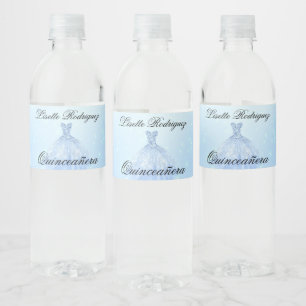 Étiquette Pour Bouteilles D'eau Quinceañera Bleu Bébé