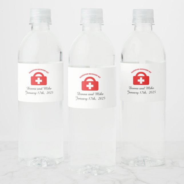 Étiquette Pour Bouteilles D'eau Récupération de relais Mariage personnalisée (Bouteilles)