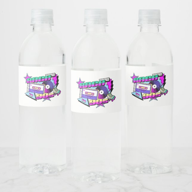 Étiquette Pour Bouteilles D'eau Retour aux années 90 (Bouteilles)