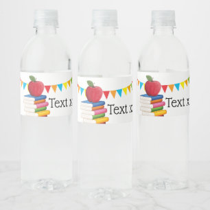 Étiquette Pour Bouteilles D'eau retraite d'enseignant, Apple, retraite d'enseignan