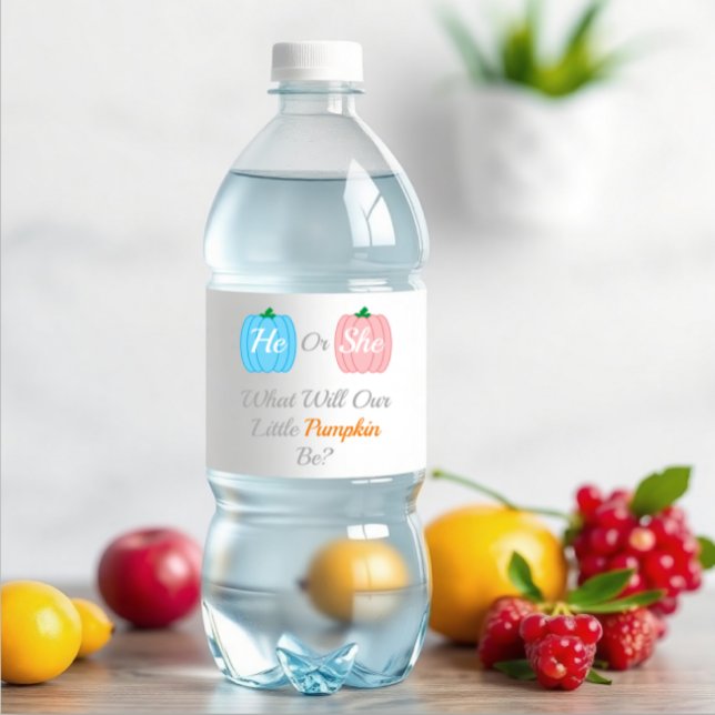 Étiquette Pour Bouteilles D'eau Révélation de l'automne du citrouille (Créateur téléchargé)