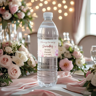 Étiquette Pour Bouteilles D'eau Romance florissante - Fête des mariées