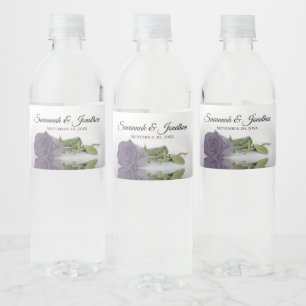 Étiquette Pour Bouteilles D'eau Romantique Dusty violet Rose Élégant mariage