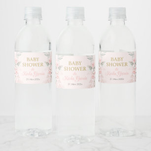 Étiquette Pour Bouteilles D'eau Rose Floral espagnol Baby shower fille