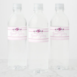 Étiquette Pour Bouteilles D'eau Rose Floral Sweet 16