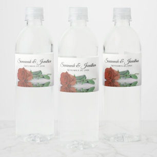 Étiquette Pour Bouteilles D'eau Rose orange rouille romantique Élégant Mariage