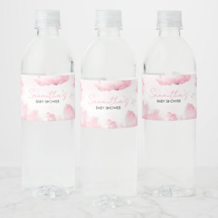 Étiquette Pour Bouteilles D'eau Rose sur nuage neuf Baby shower