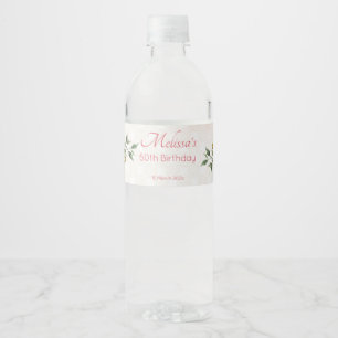 Étiquette Pour Bouteilles D'eau Roses pastel rose pâle