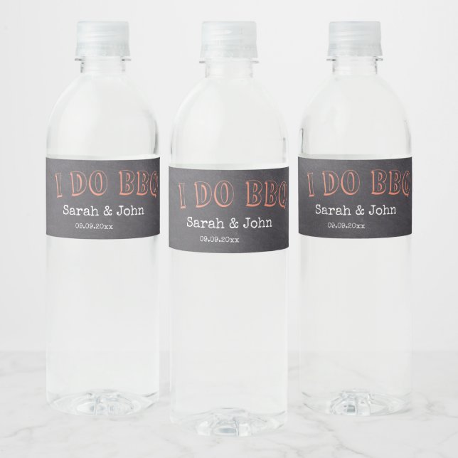 Étiquette Pour Bouteilles D'eau Russe Chalkboard Pays Je fais BBQ (Bouteilles)
