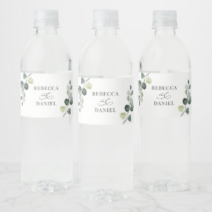 Étiquette Pour Bouteilles D'eau Rustique Eucalyptus Mariage de verdure Personnalis