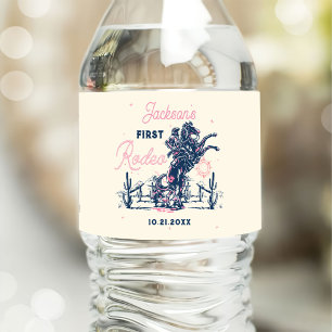 Étiquette Pour Bouteilles D'eau Saddup First Rodeo Cowboy Anniversaire