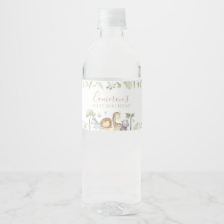 Étiquette Pour Bouteilles D'eau Safari Animaux