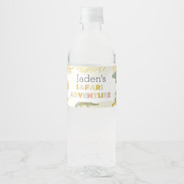 Étiquette Pour Bouteilles D'eau Safari Animaux Aquarelle fête d'anniversaire