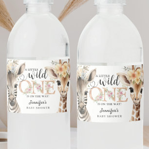 Étiquette Pour Bouteilles D'eau Safari Jungle Animaux Baby shower fille