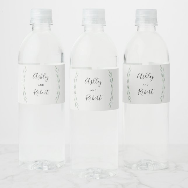 Étiquette Pour Bouteilles D'eau Sage Green Bouteille d'eau Étiquette, Mariage (Bouteilles)
