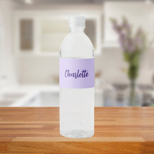 Étiquette Pour Bouteilles D'eau Script violet de nom