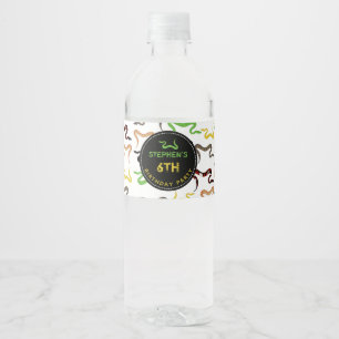 Étiquette Pour Bouteilles D'eau Serpents colorés Python Reptile fête d'anniversair