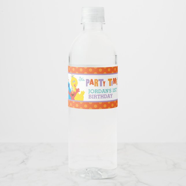 Étiquette Pour Bouteilles D'eau Sesame Street Pals Anniversaire (Devant)