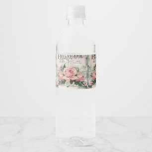 Étiquette Pour Bouteilles D'eau shabby chic, decoupage, victorian, frch chic, pa