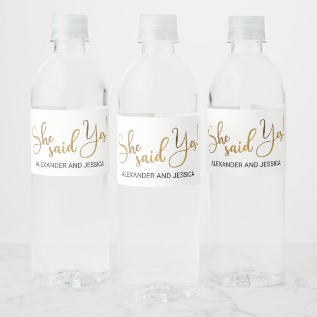 Étiquette Pour Bouteilles D'eau She Said Yes (Bouteilles)