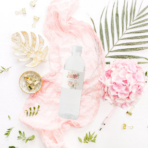 Étiquette Pour Bouteilles D'eau Simple Floral Douzième Anniversaire