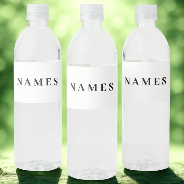 Étiquette Pour Bouteilles D'eau Simple Minimal Personnalisé Ajouter Votre Nom Élég (Créateur téléchargé)
