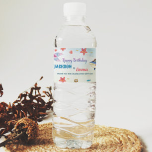 Étiquette Pour Bouteilles D'eau Sirènes Et Pirates Étiquette De Bouteille D'Eau D'