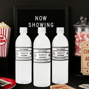 Étiquette Pour Bouteilles D'eau Soirée Cinéma W Maintenant à l'affiche Fête d'an