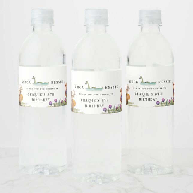 Étiquette Pour Bouteilles D'eau Soirée d'anniversaire à thème écossais (Bouteilles)