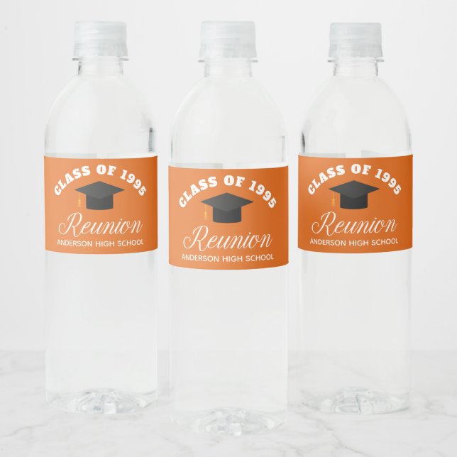 Étiquette Pour Bouteilles D'eau Soirée de réunion du lycée d'Orange (Bouteilles)
