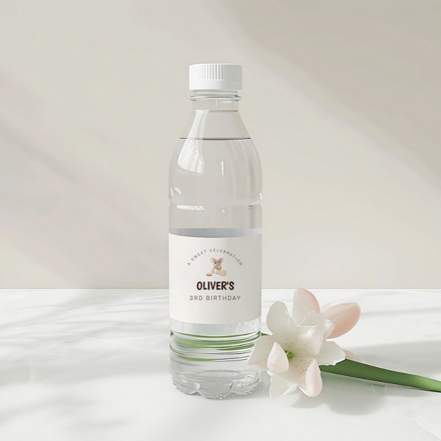 Étiquette Pour Bouteilles D'eau Souris et biscuits Étiquette de bouteille d'eau de (Sweet Cookie Mouse Theme Kid Birthday Water Bottle Label)