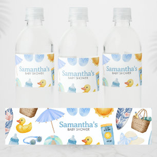 Étiquette Pour Bouteilles D'eau Splish Splash Fête de Bébé d'Été