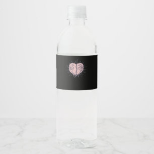 Étiquette Pour Bouteilles D'eau Squelette Main Avec Coeur Classique