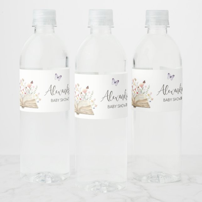 Étiquette Pour Bouteilles D'eau Storybook Nouveau chapitre commence Baby shower (Bouteilles)