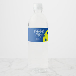Étiquette Pour Bouteilles D'eau Style Rétro Néon Bleu Thème Pickleball Anniversair