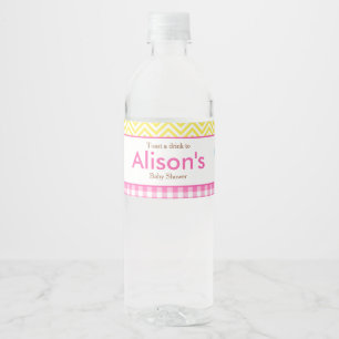 Étiquette Pour Bouteilles D'eau Sunshine et Lemonade rose et jaune