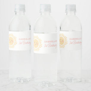 Étiquette Pour Bouteilles D'eau Sunshine Sun Girl fête d'anniversaire